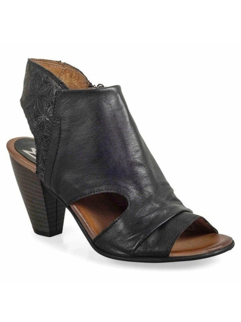 Miz Mooz Mindy Leather Heeled Sandals Black EU 40/US 9-9.5 Minimalist Boho Chic